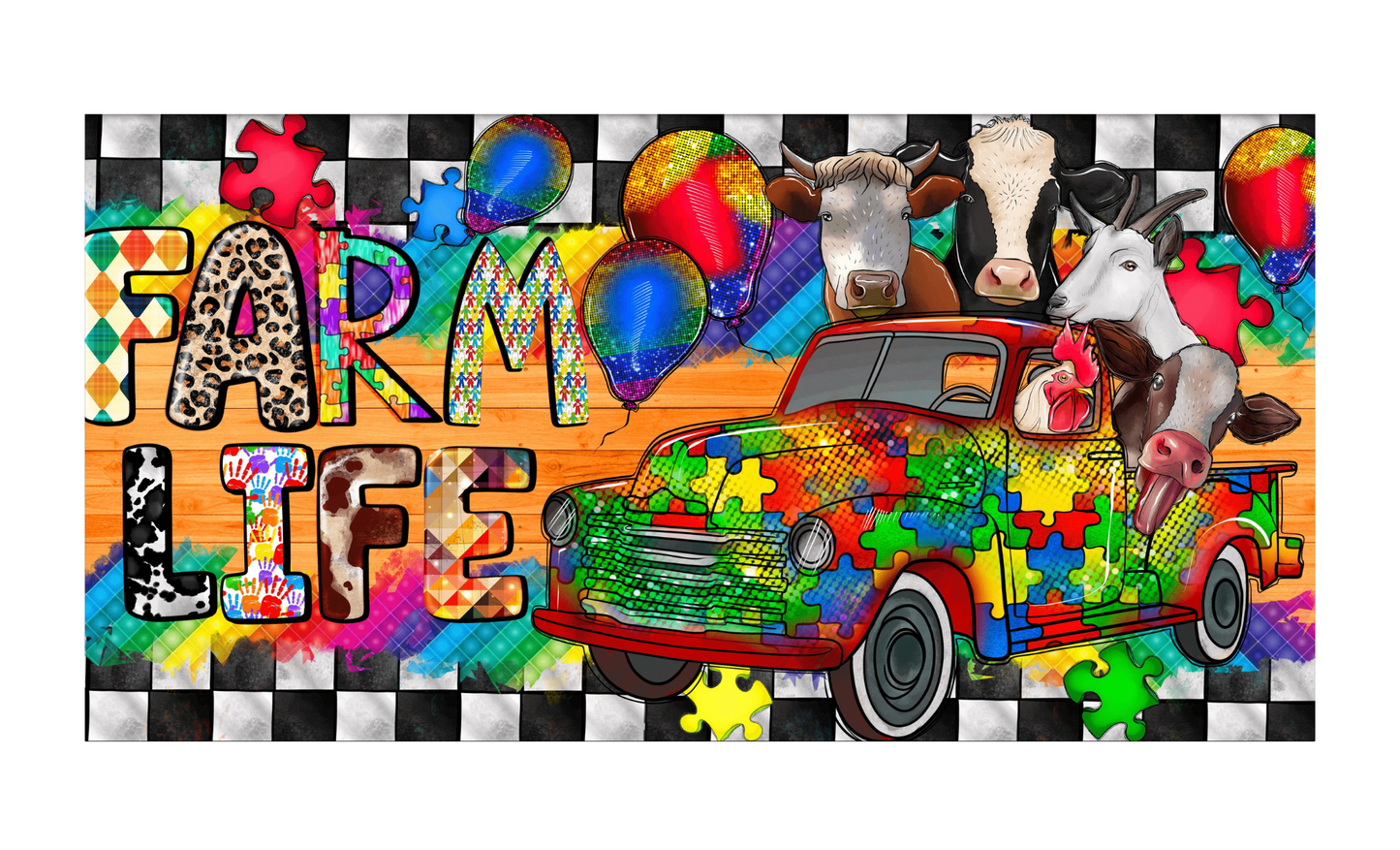 Autism Farm Life License Plate 6x12
