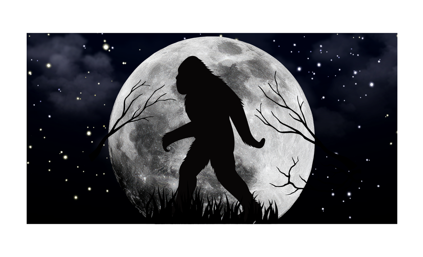 Big Foot with Moon & Stars License Plate 6x12