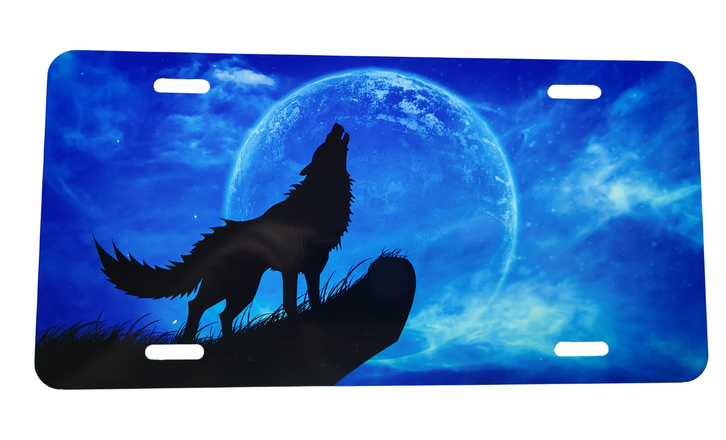 Wolf with Moon License Plate