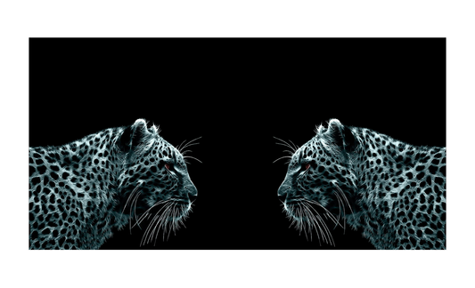 White Leopard License Plate 6x12