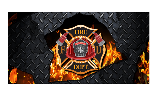 Fire Department FD License plate 6x12