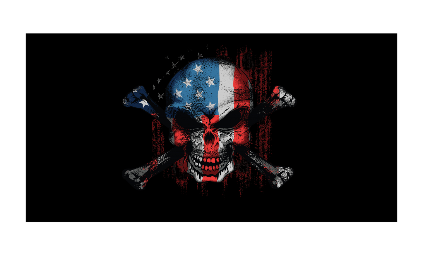 American Skull Flag License plate 6x12