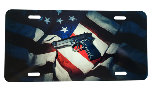 American Flag with Pistol