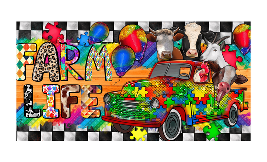 Autism Farm Life License Plate 6x12