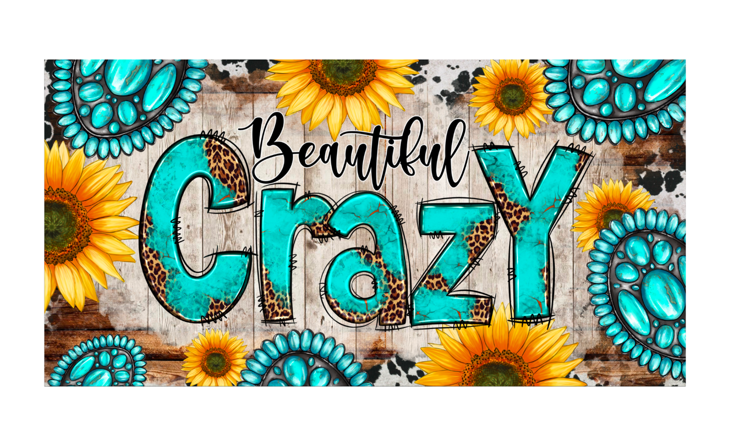Beautiful Crazy Sunflower License Plate 6x12