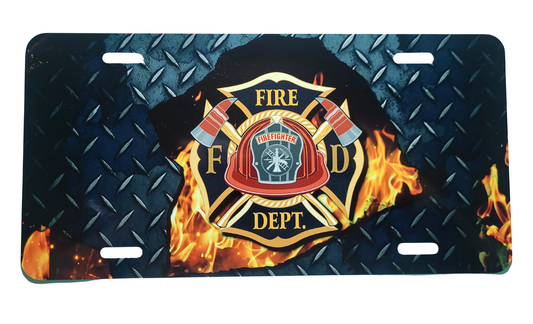 Fire Department FD License plate