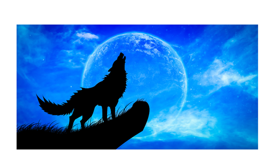 Wolf & Moon License Plate 6x12